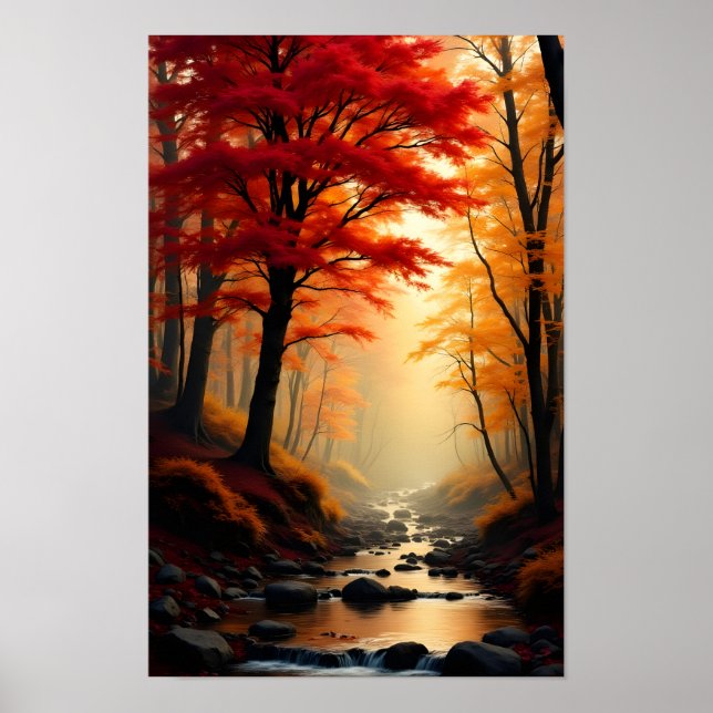 Poster Árvore Bordo Vermelho (Frente)