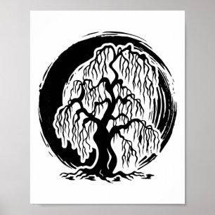 Poster Árvore Chorona Mindfulness Meditação Budista