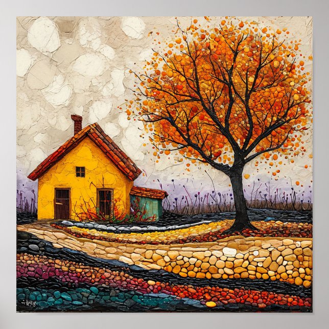 Poster Árvore Colorida Sonho Mágico Decoração de Casa Nat (Frente)