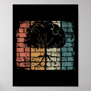 Poster Árvore com Raízes - Ambiente Retro-Natureza