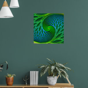 Poster Árvore Da Espiral Fractal Da Vida