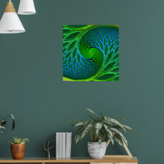 Poster Árvore Da Espiral Fractal Da Vida