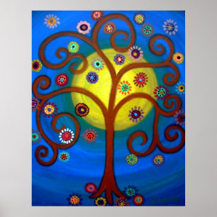 PÔSTER ÁRVORE DA PINTURA DA VIDA