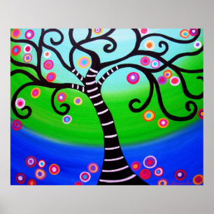 POSTER ÁRVORE DA PINTURA DA VIDA