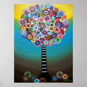 PÔSTER ÁRVORE DA PINTURA DA VIDA