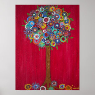PÔSTER ÁRVORE DA PINTURA DA VIDA