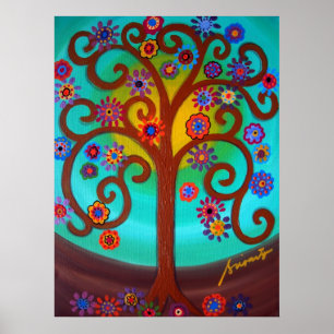 PÔSTER ÁRVORE DA PINTURA DA VIDA