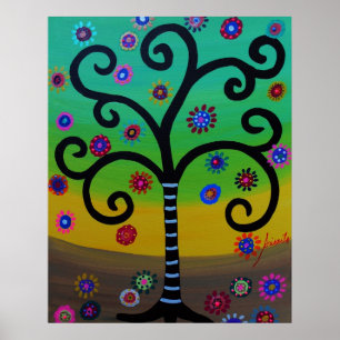 PÔSTER ÁRVORE DA PINTURA DA VIDA