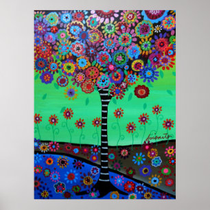 PÔSTER ÁRVORE DA PINTURA DA VIDA POR PRISARTS
