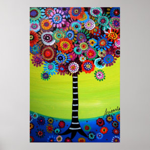 PÔSTER ÁRVORE DA PINTURA LUNÁTICA DA ÁRVORE DA VIDA