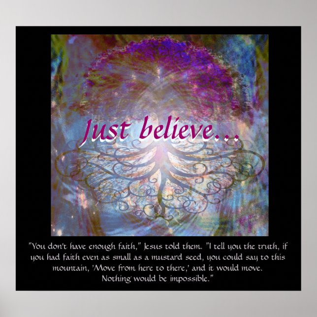 Pôster Árvore da Vida Apenas acredite (Frente)