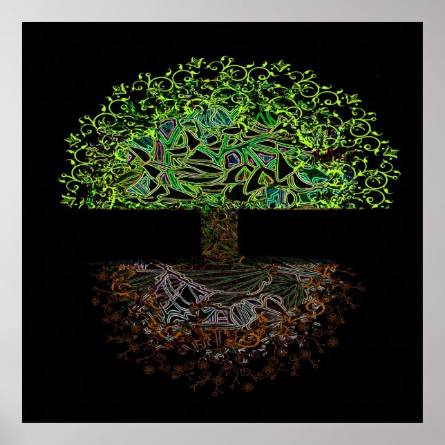 Pôster Árvore da vida brilhando (Frente)