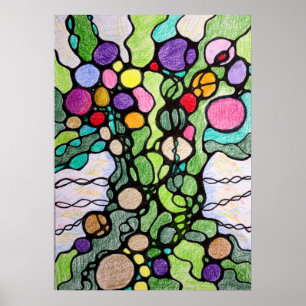 Poster Árvore da vida com fruta e flores