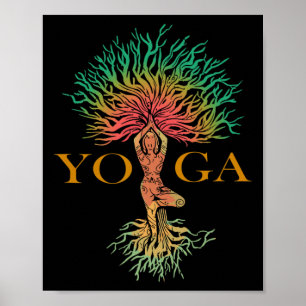 Poster Árvore Da Vida Com Mulher Yoga Chakra Haka Yoga