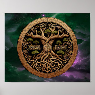Poster Árvore da Vida de Yggdrasil
