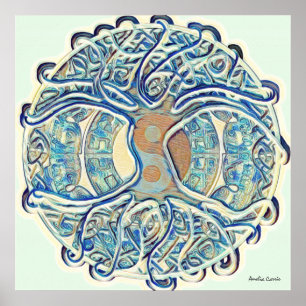 Poster Árvore da Vida e Yin Yang 1-Poster