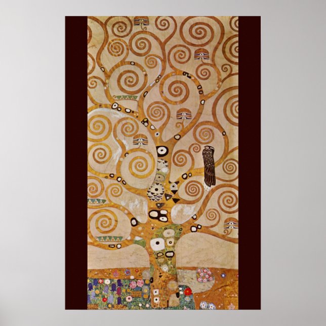 Pôster Árvore da Vida por Gustav Klimt, Art Nouveau Estil (Frente)