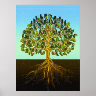 Pôster Árvore da Vida Simples Prazeres da Vida