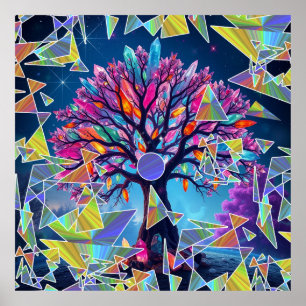 Poster Árvore de Abstrato de cristal