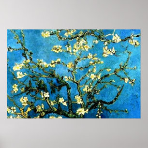 Pôster Árvore de Amendoeira em Flor de VanGogh