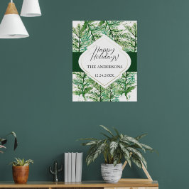 Poster Árvore de Aquarela Artística Personalizada