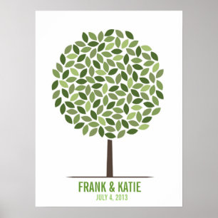 Poster Árvore de Assinatura de Casamento