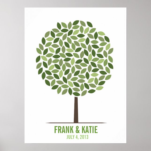 Poster Árvore de Assinatura de Casamento (Frente)