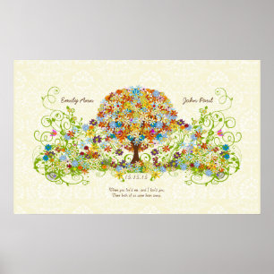 Poster Árvore de Casamento de Floresta Encantada