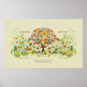 Poster Árvore de Casamento de Floresta Encantada