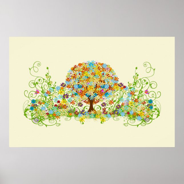 Poster Árvore de Casamento de Floresta Encantada (Frente)