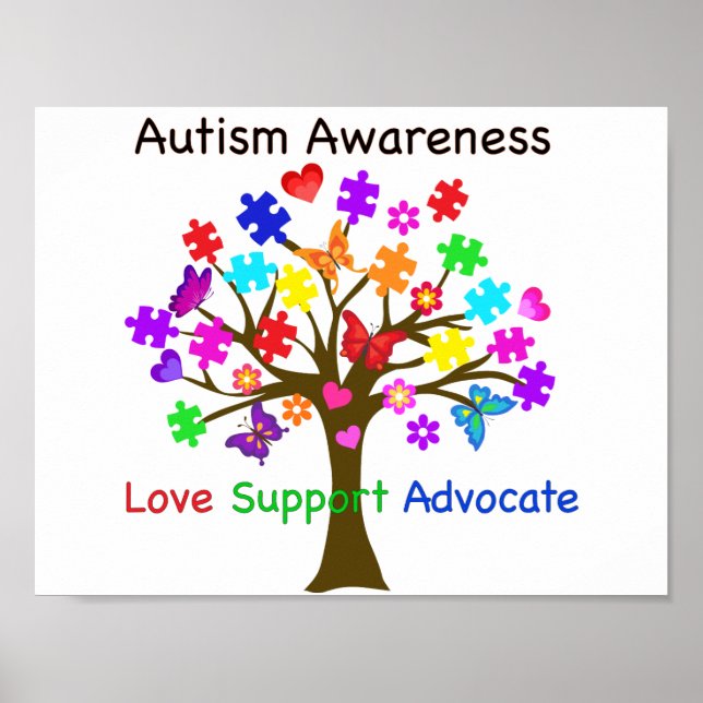 Pôster Árvore de Consciência do Autismo (Frente)