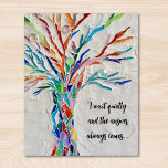Poster Árvore de Cotação Inspiradora<br><div class="desc">Esta poster decorativa apresenta um mosaico em cores do arco-íris e uma citação inspiradora. Facilmente personalizável com suas próprias palavras. Porque nós criamos a nossa trabalho de arte,  você não encontrará esta imagem exata de outros designers. Mosaico original © Michele Davies.</div>