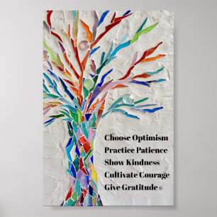 Poster Árvore de Cotação Motivacional Inspiracional