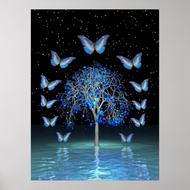 Poster Árvore de cristal borboleta (Frente)