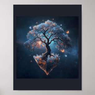 Poster Árvore de Cristal Celestial – Arte da Natureza Fan