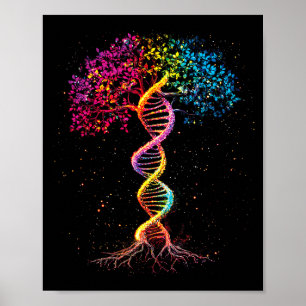 Poster Árvore de DNA da vida genética biologia espaço ext