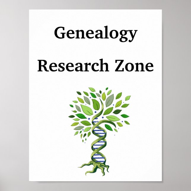 Poster Árvore de DNA do Zona de Pesquisa Genealogista (Frente)