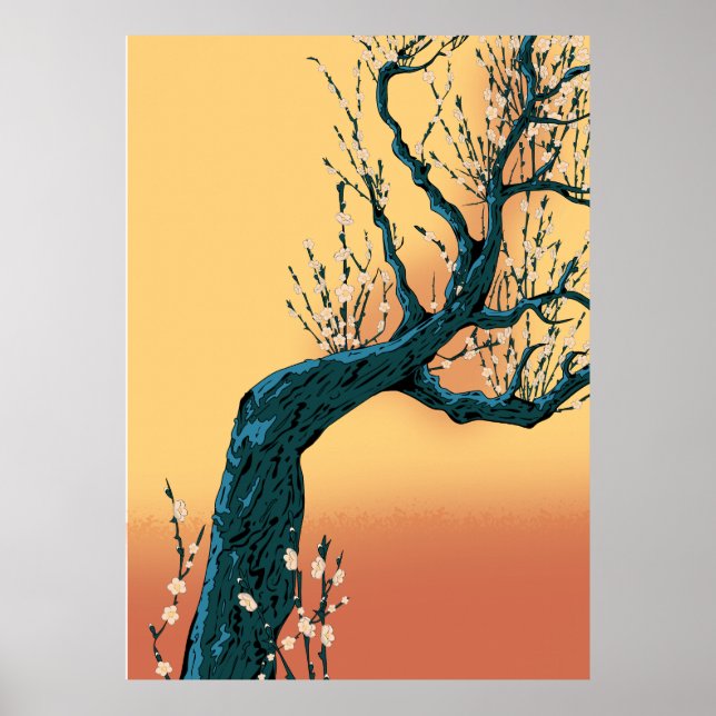 Poster Árvore de Flores Chinesa (Frente)