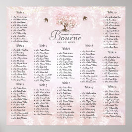 Poster Árvore de Folha de Coração Rosa da Floresta
