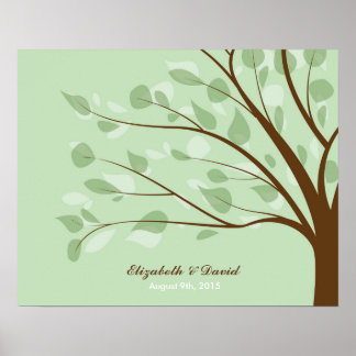 Pôster Árvore de Guestbook de Casamento