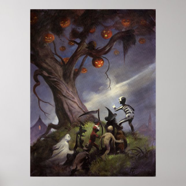 Poster Árvore de Halloween (Frente)