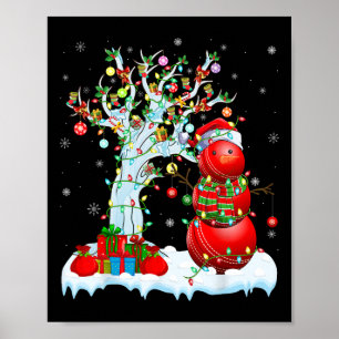 Poster Árvore de Iluminação de Natal Palhaço Boneco de Ne