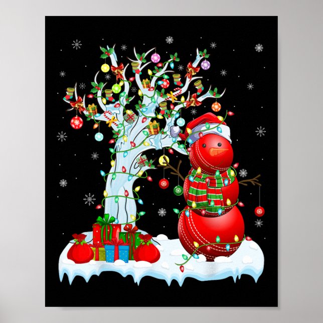 Poster Árvore de Iluminação de Natal Palhaço Boneco de Ne (Frente)