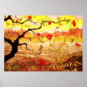 Pôster Árvore de Maçã com Fruta Vermelha - Paul Ranson tr