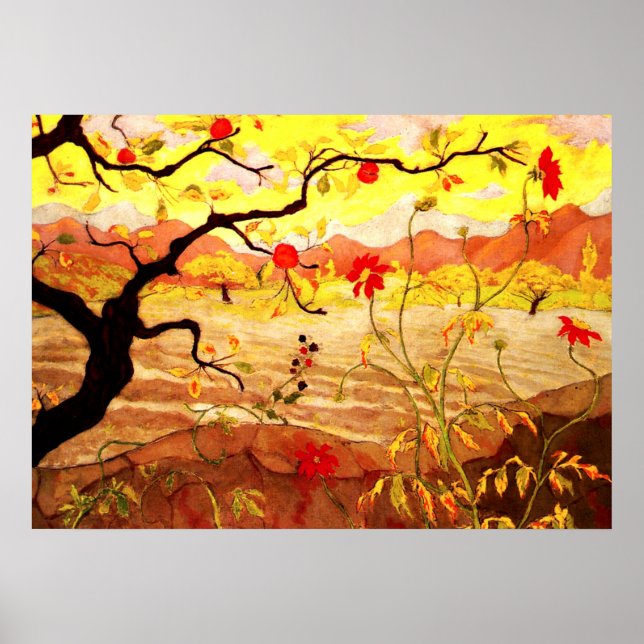 Pôster Árvore de Maçã com Fruta Vermelha - Paul Ranson tr (Frente)