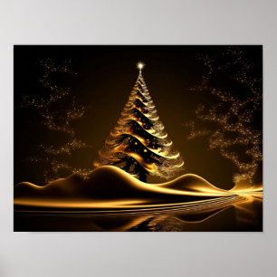 Poster Árvore de Natal abstrato ouro