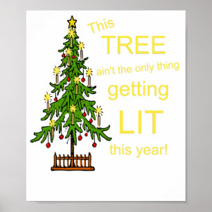 Poster Árvore de Natal bêbeda não o único Lit da cois