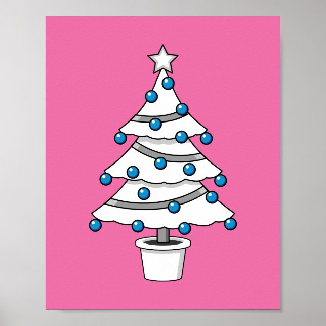 Poster Árvore de Natal Branco (Frente)