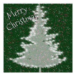 Pôster Árvore de Natal Brilhante e Encantada