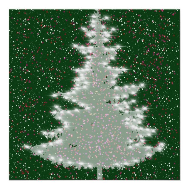 Pôster Árvore de Natal Brilho Invernal Encantado (Frente)